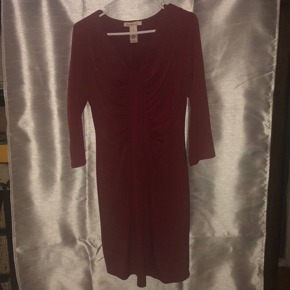 Maroon Mid-sleaved dress